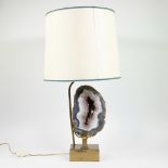 Willy Daro Brass lamp with geode