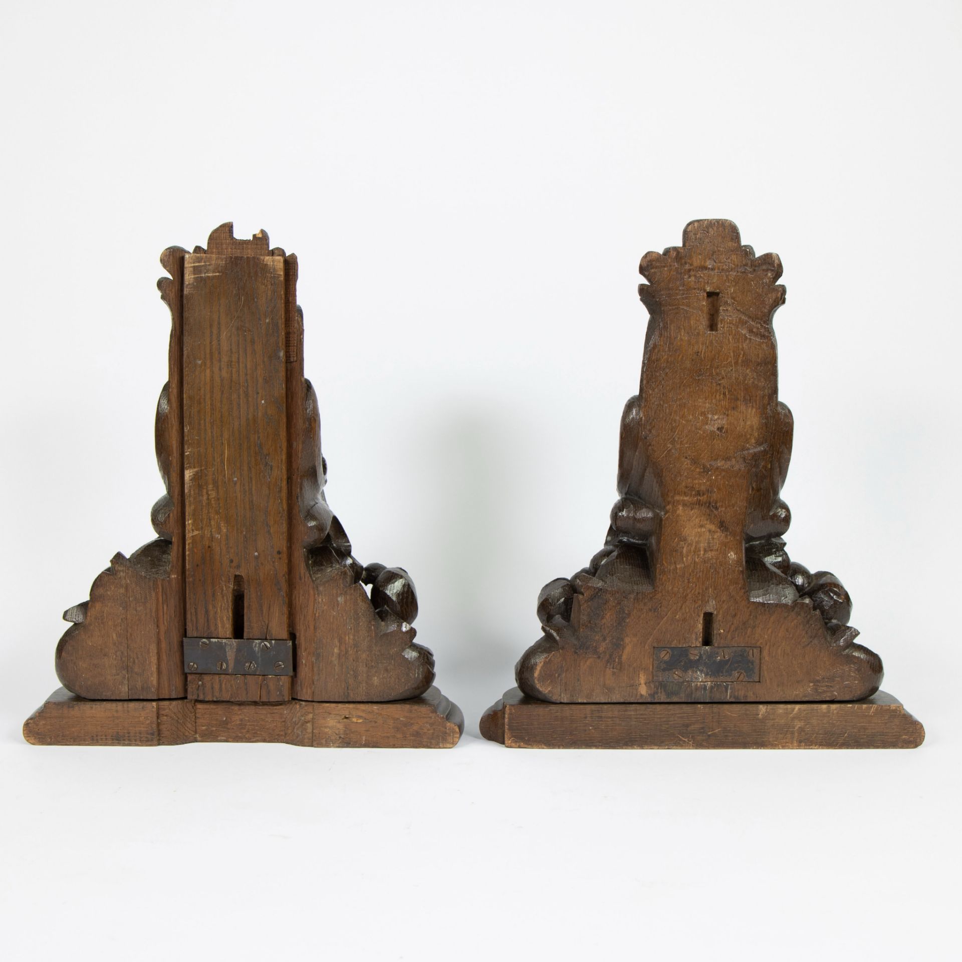 Pair of antique oak consoles - Bild 3 aus 5