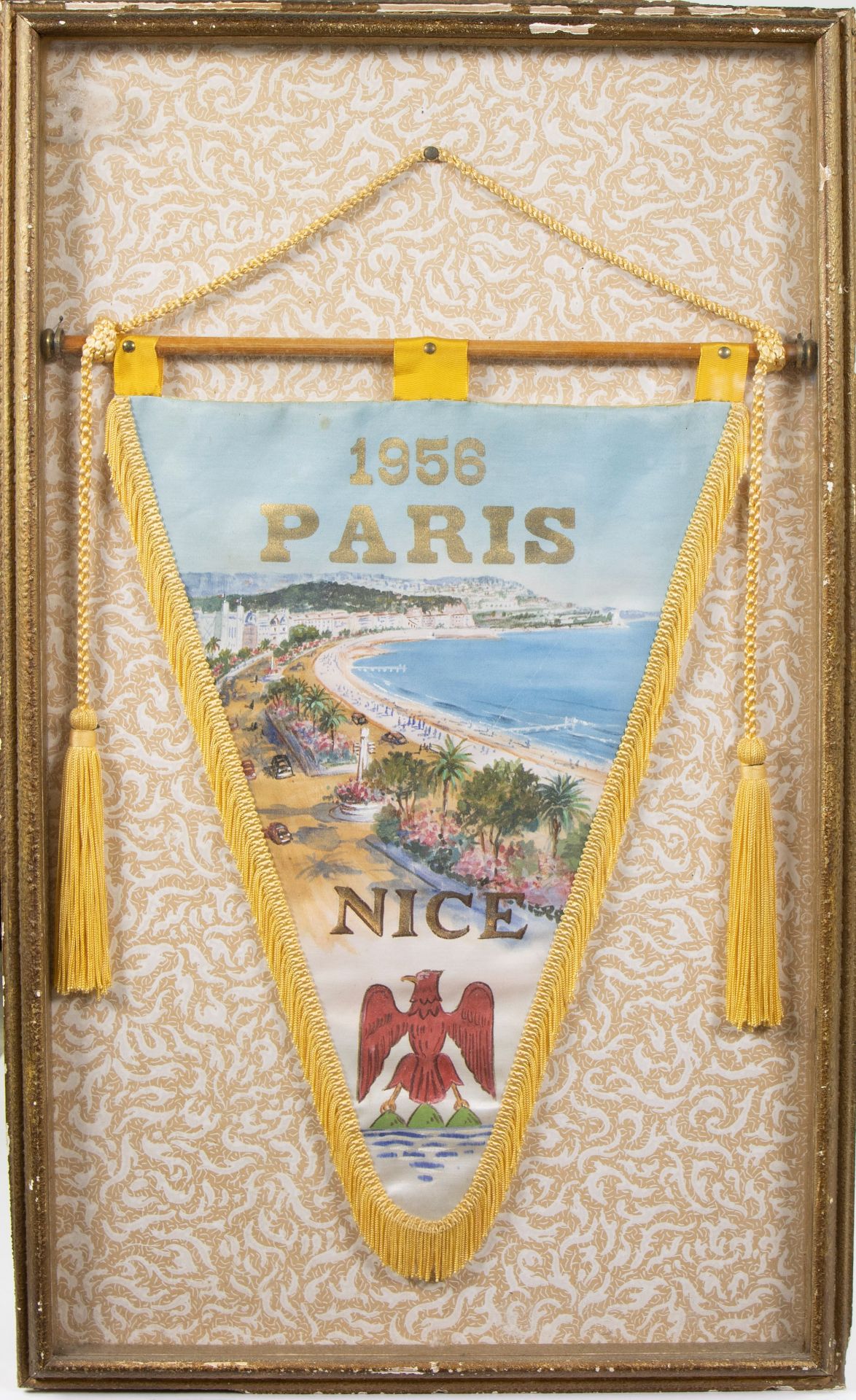 Frame with original pennant trophy Fred De Bruyne (winner) PARIS - NICE 1958