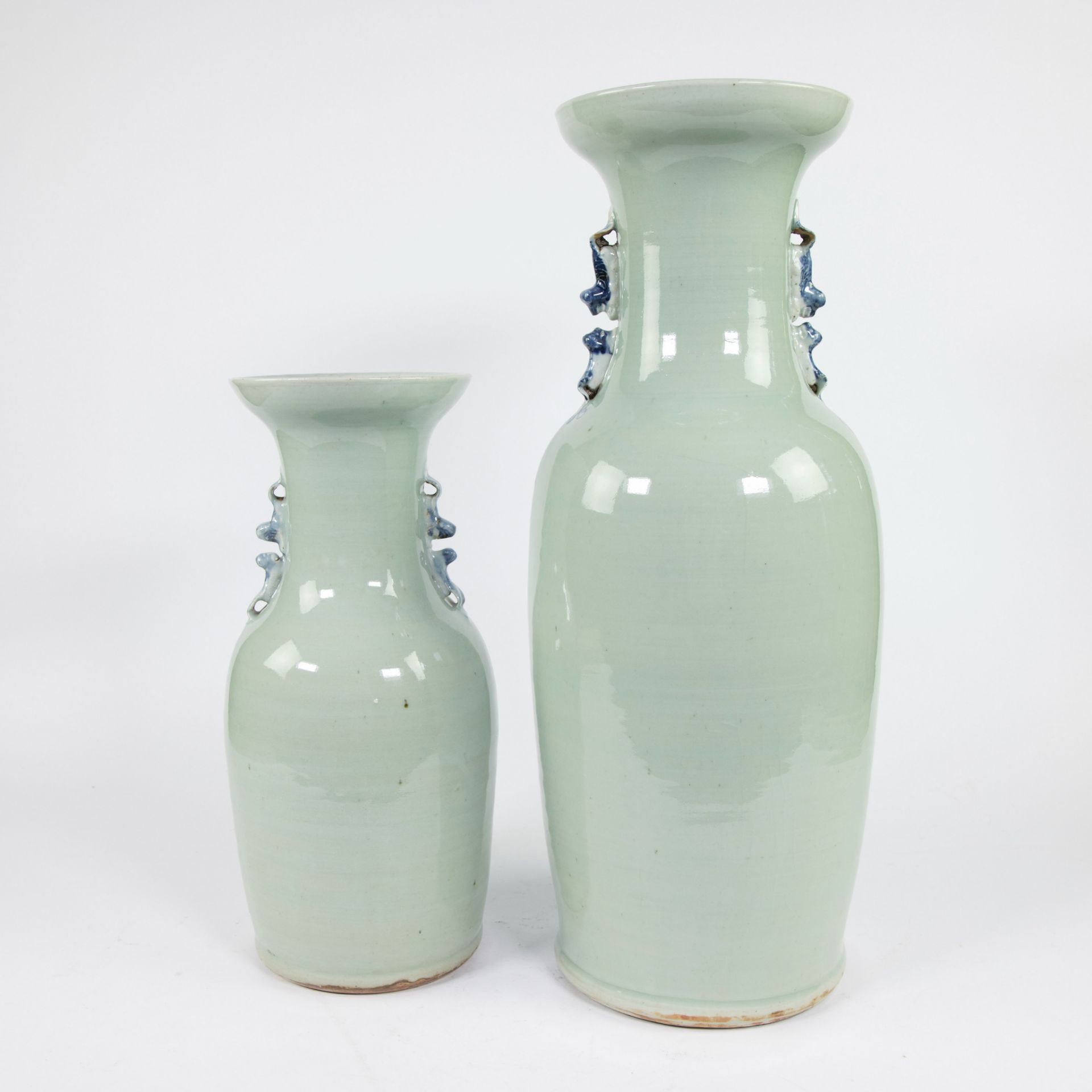 3 Chinese celadon vases late 19th century - Image 10 of 11