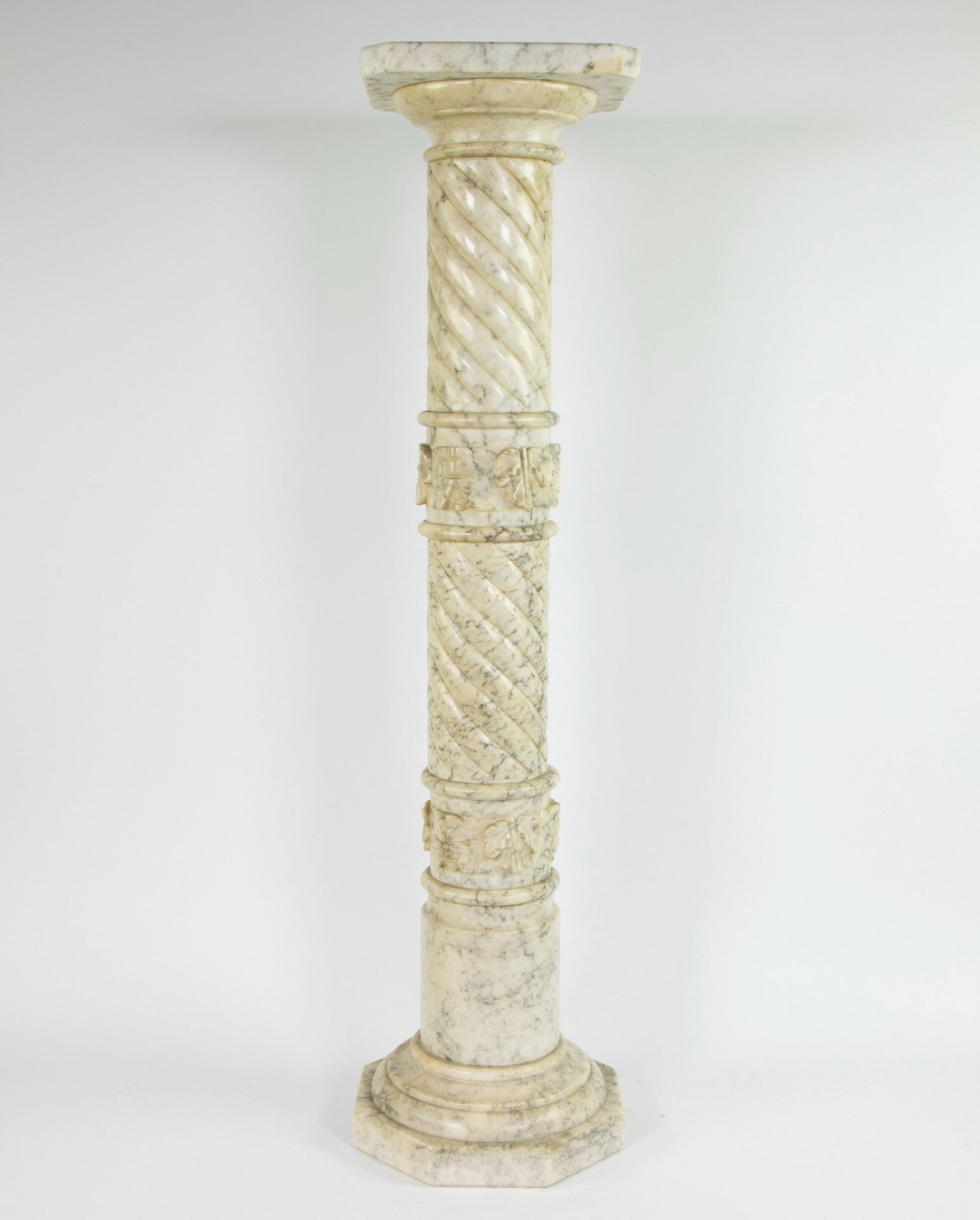 White Light Black Veined Marble Column Column - Bild 4 aus 4