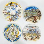3 plates and a bowl Villeroy Boch Rolf Knie (1949) circus series. Added: 2 vases and a lidded jar