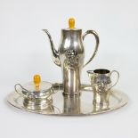 Silver Art Nouveau coffee Sterling, 1700 grams