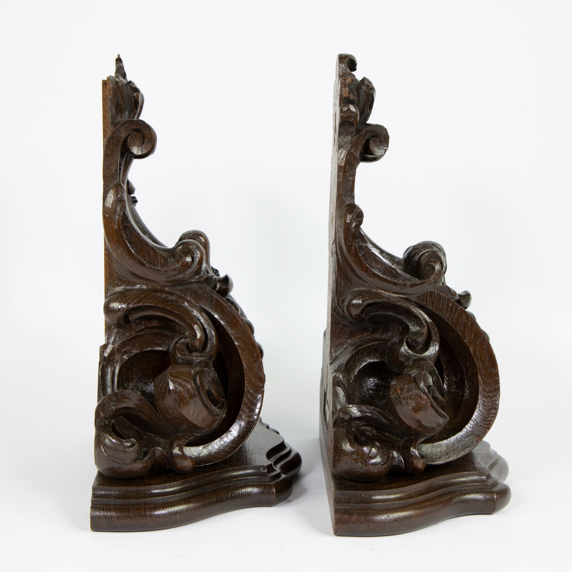 Pair of antique oak consoles - Bild 4 aus 5