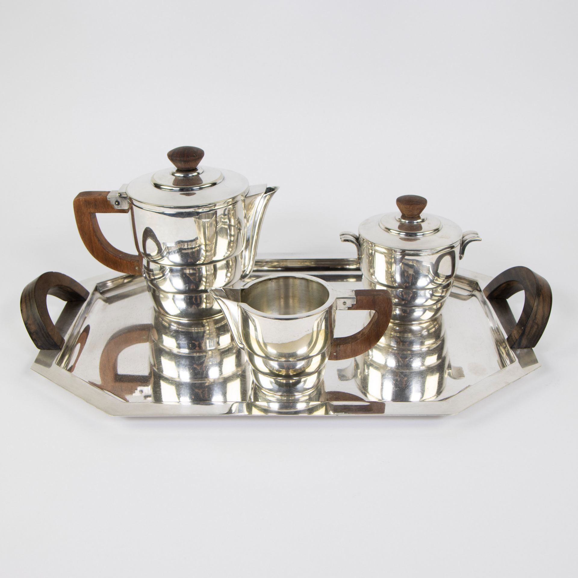 Silvered Art Deco Coffee set, Brussels Charlan