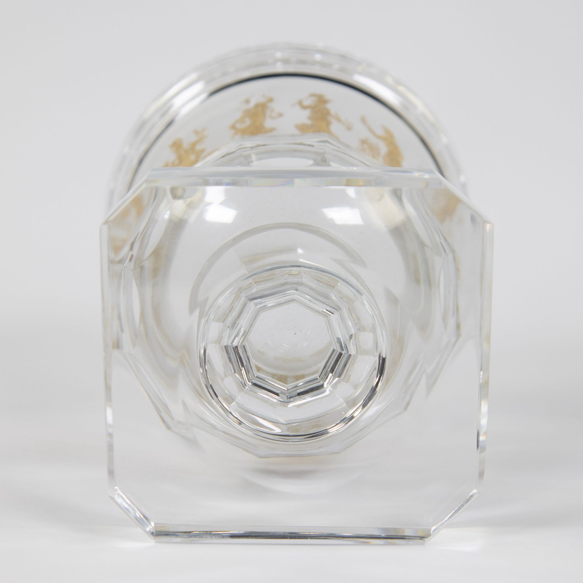 Val Saint Lambert white crystal vase model Thessalie decor Danse de Flore - Image 5 of 5