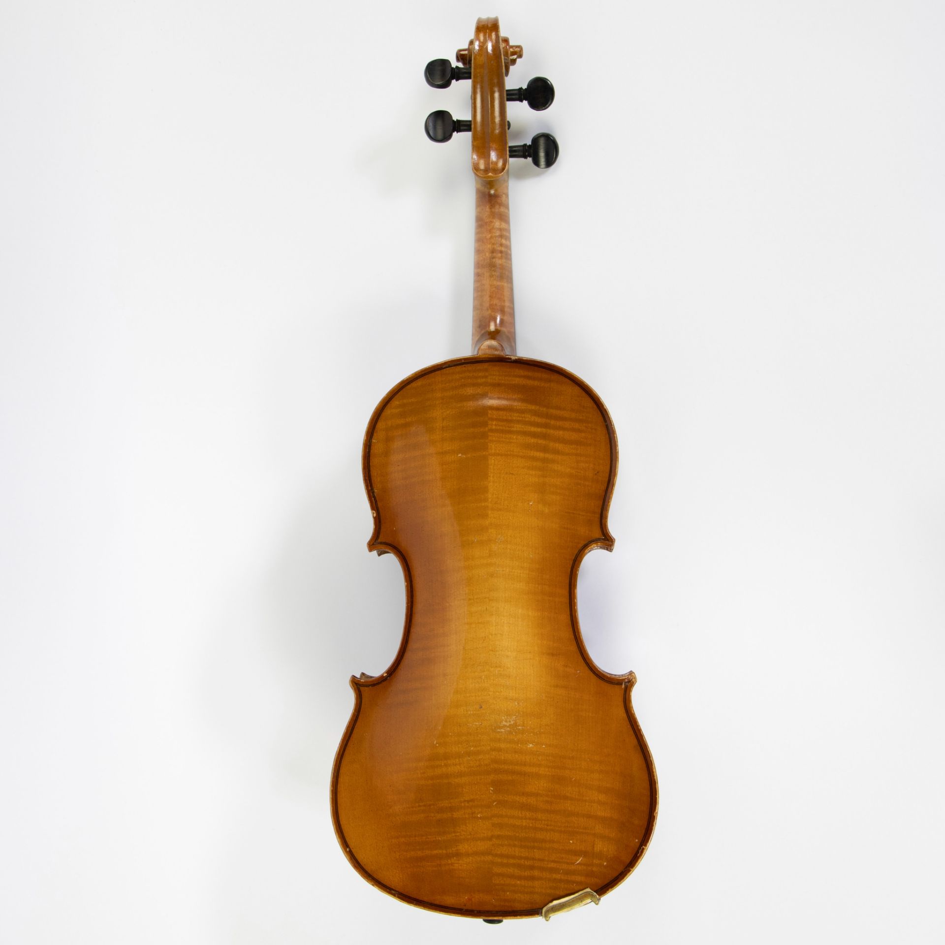 Violin Copy, label' Antonius Stradiuarius, Cremonensis, 1722, made in Germany', 3/4, 337mm, wooden c - Image 3 of 5