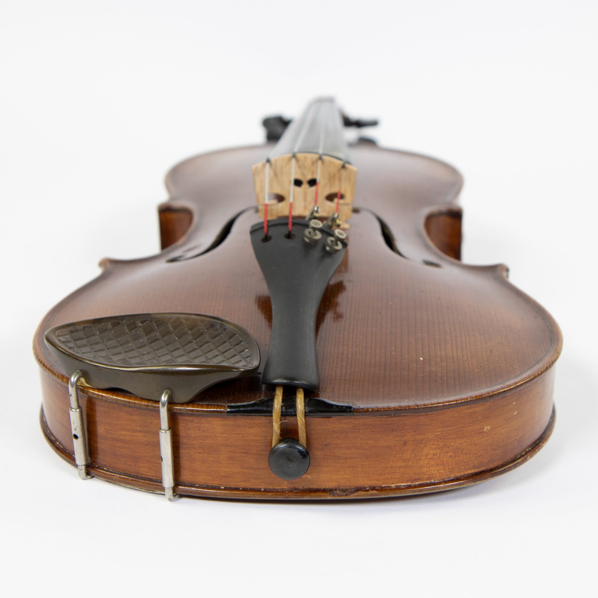 Violin Label 'Antonius Stradiuarius, Cremonensis, 1716, made in Germany', playable, 360mm, wooden ca - Image 5 of 5