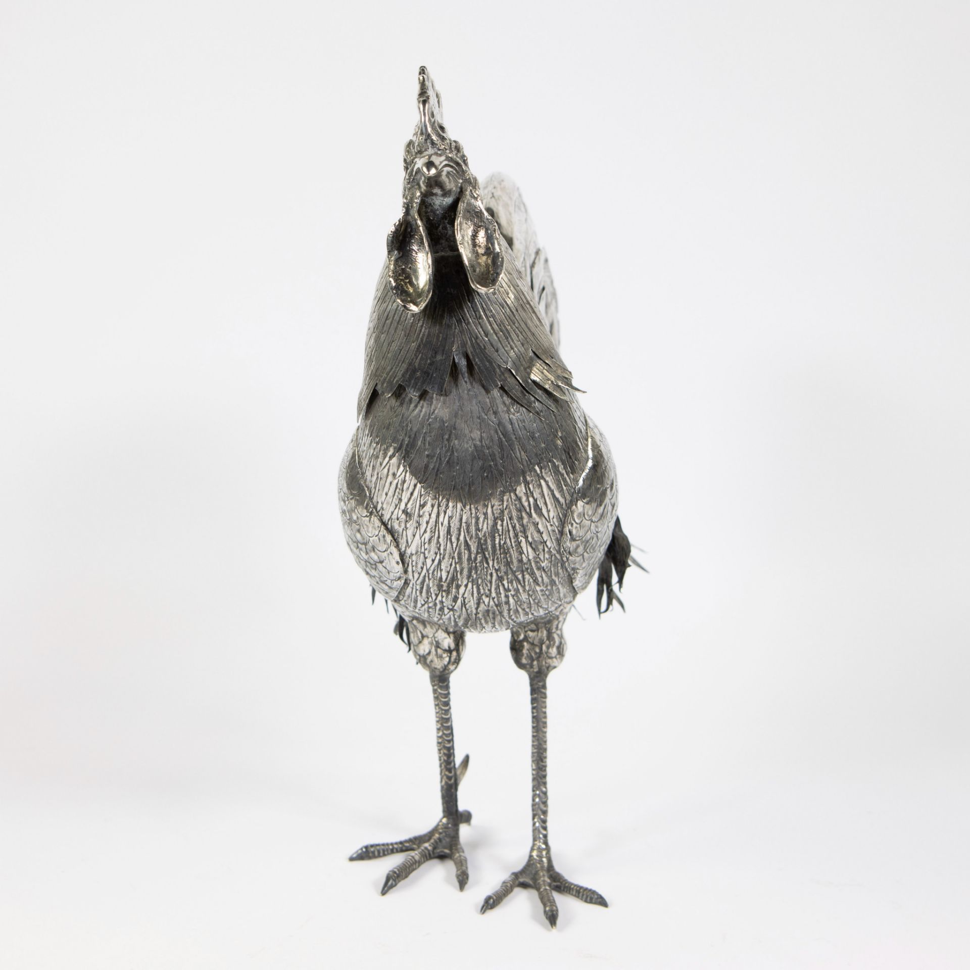 Solid silver rooster, marked Neresheimer & Sohne, 1893-1903, silver 813, German Hannau - Bild 5 aus 6