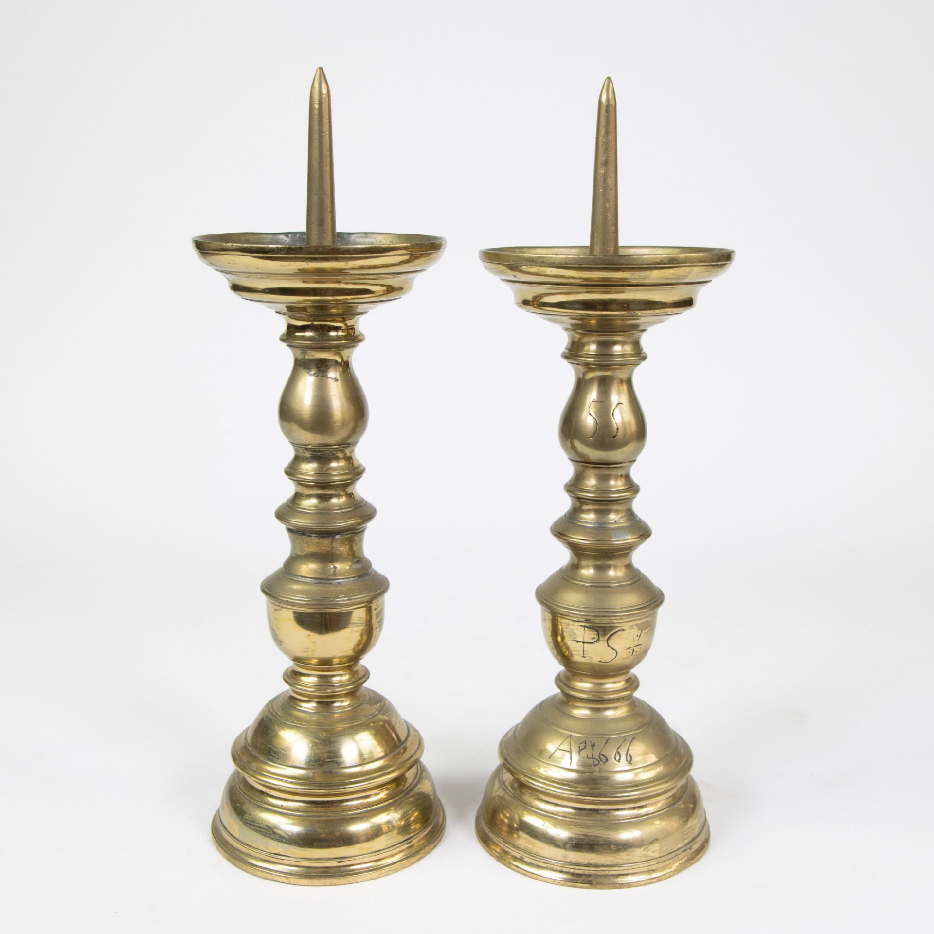 Pair of candlesticks ca 1600 - Image 3 of 7