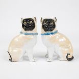 Pair of Victorian Pugs in Ceramic