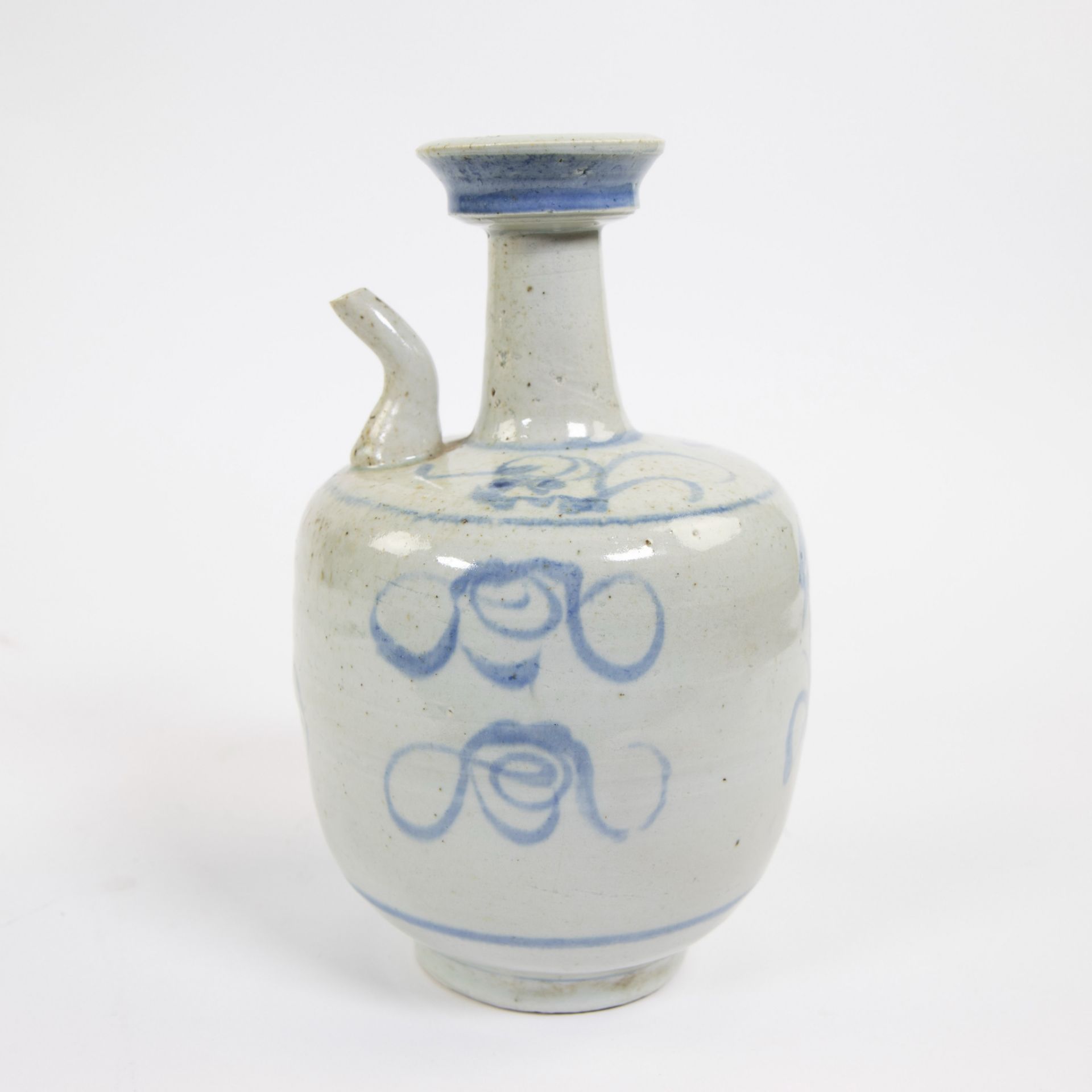 Pitcher or 'Kendi' in blue and white Chinese porcelain, Ming dynasty