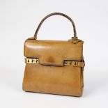 Delvaux Tempête MM cognac color calf leather handbag