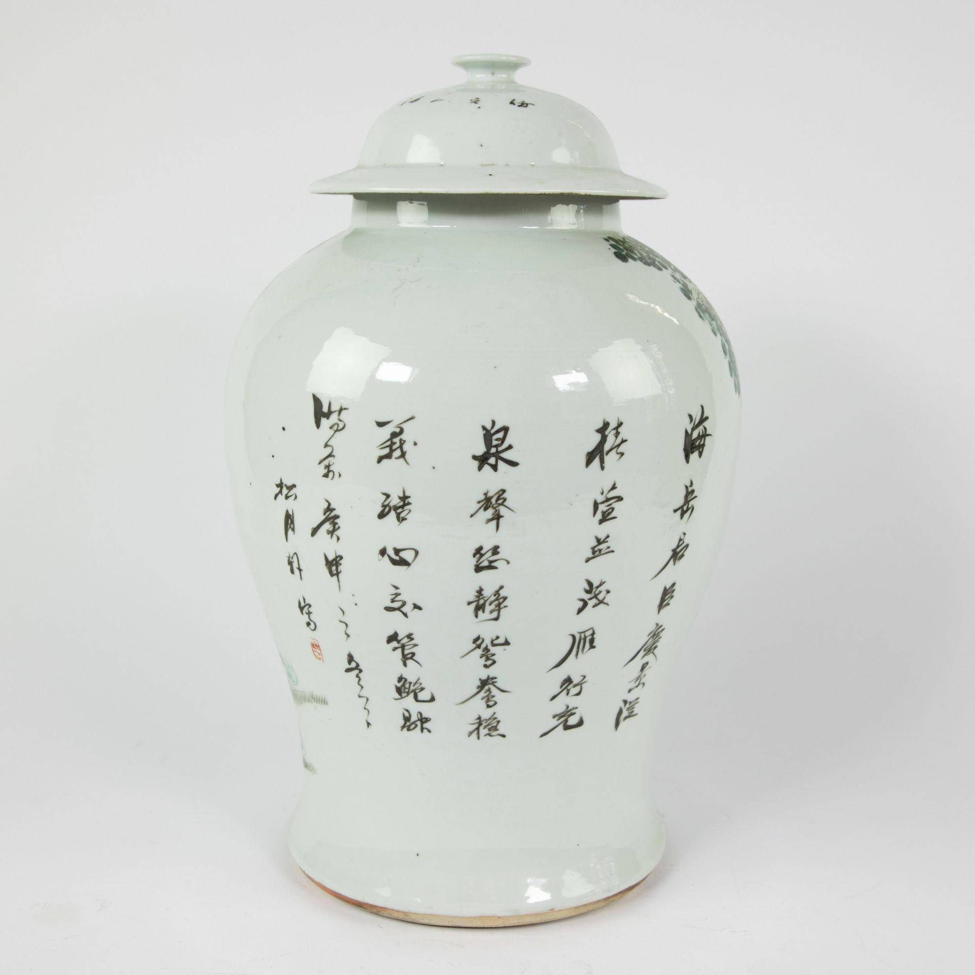Chinese famille rose covered vase decorated with birds and flowers, 19th C - Bild 6 aus 13