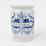 Pharmacist jar Delft 17/18th century