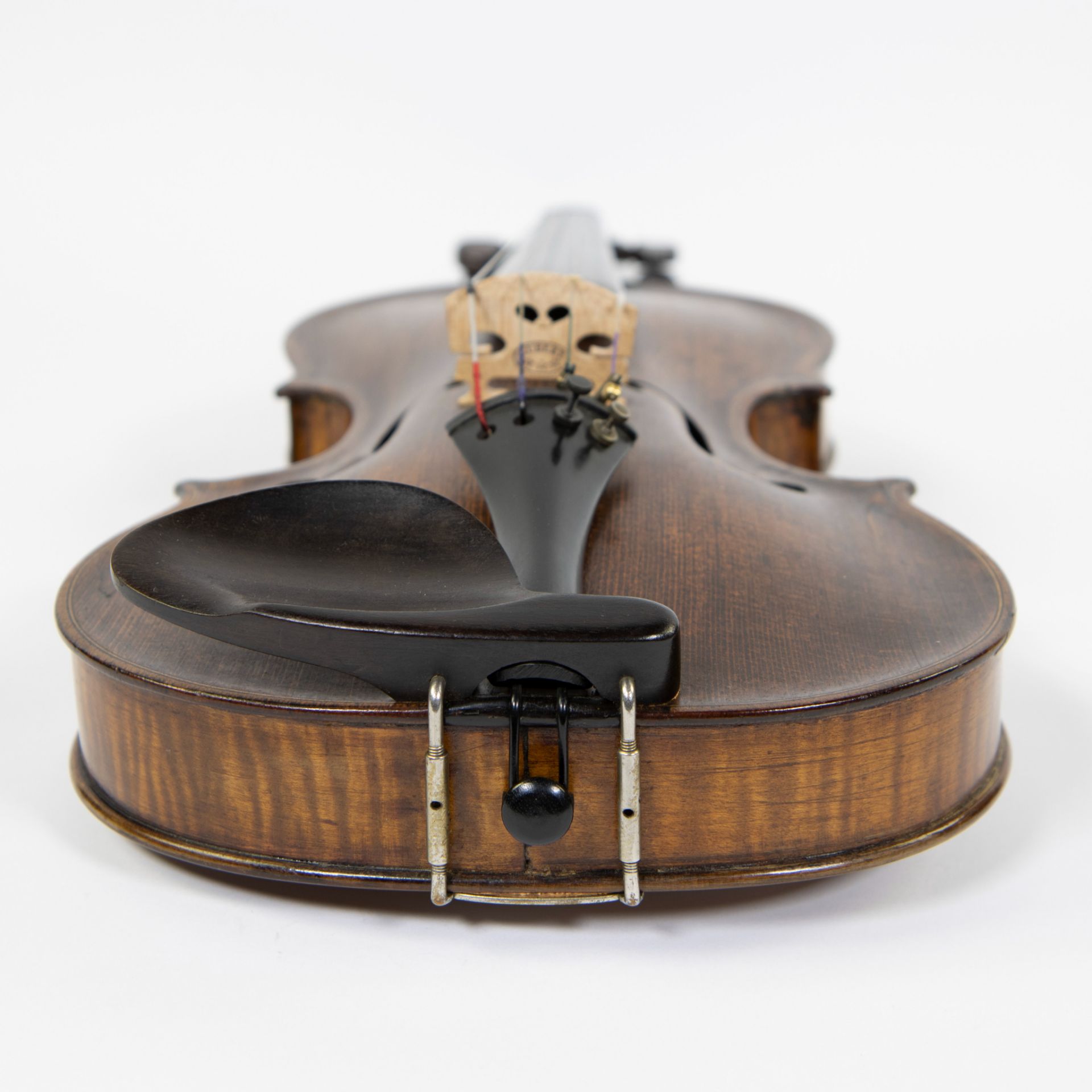 Violin label 'Jocubus Stainer in Absam Prope Oenipontem, 16..' 350mm, playable, wooden case - Image 5 of 5