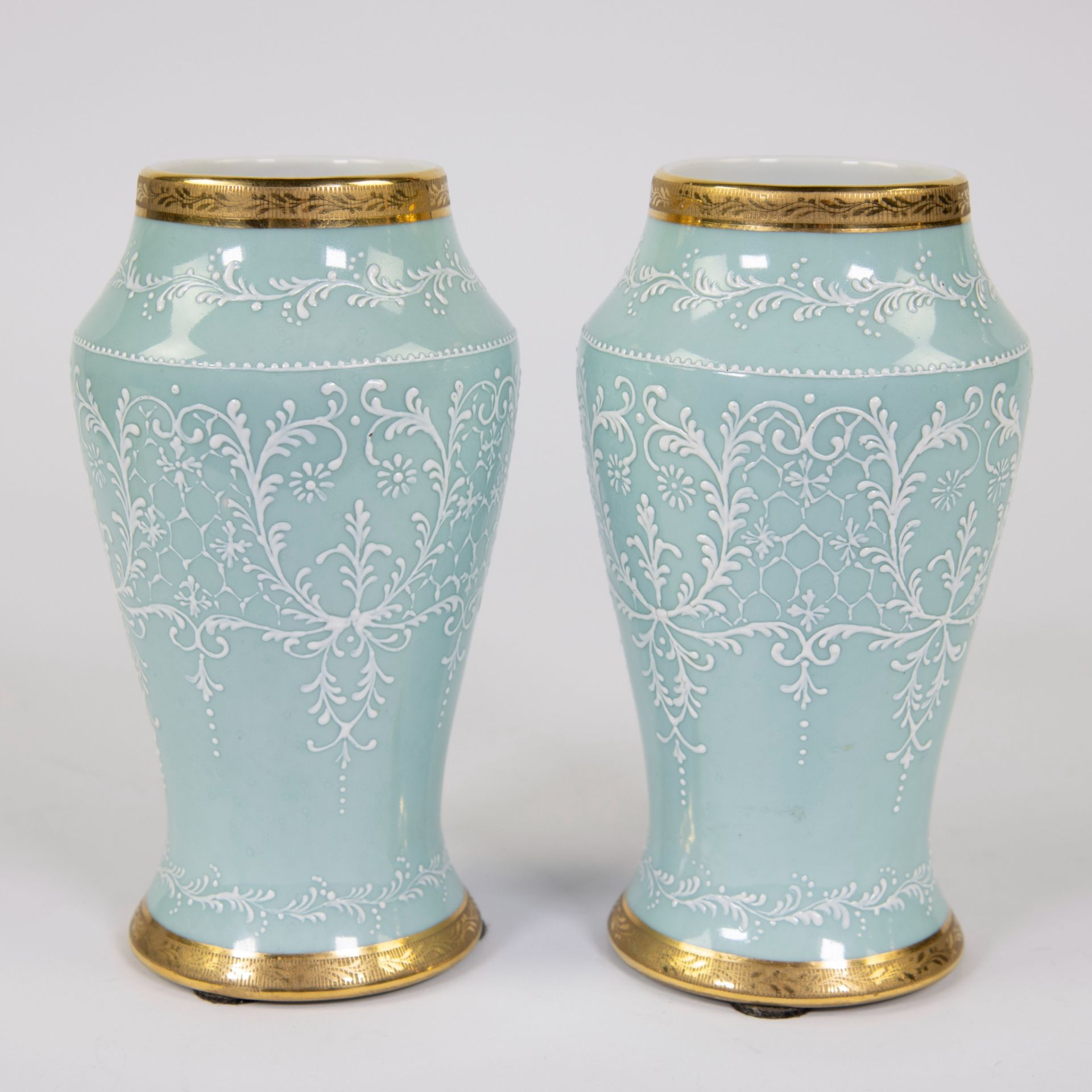 Pair of fine porcelain vases Arlette from Le Tallec, France - Image 3 of 5