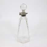 Crystal decanter with silver mount and lock, English late 19th century