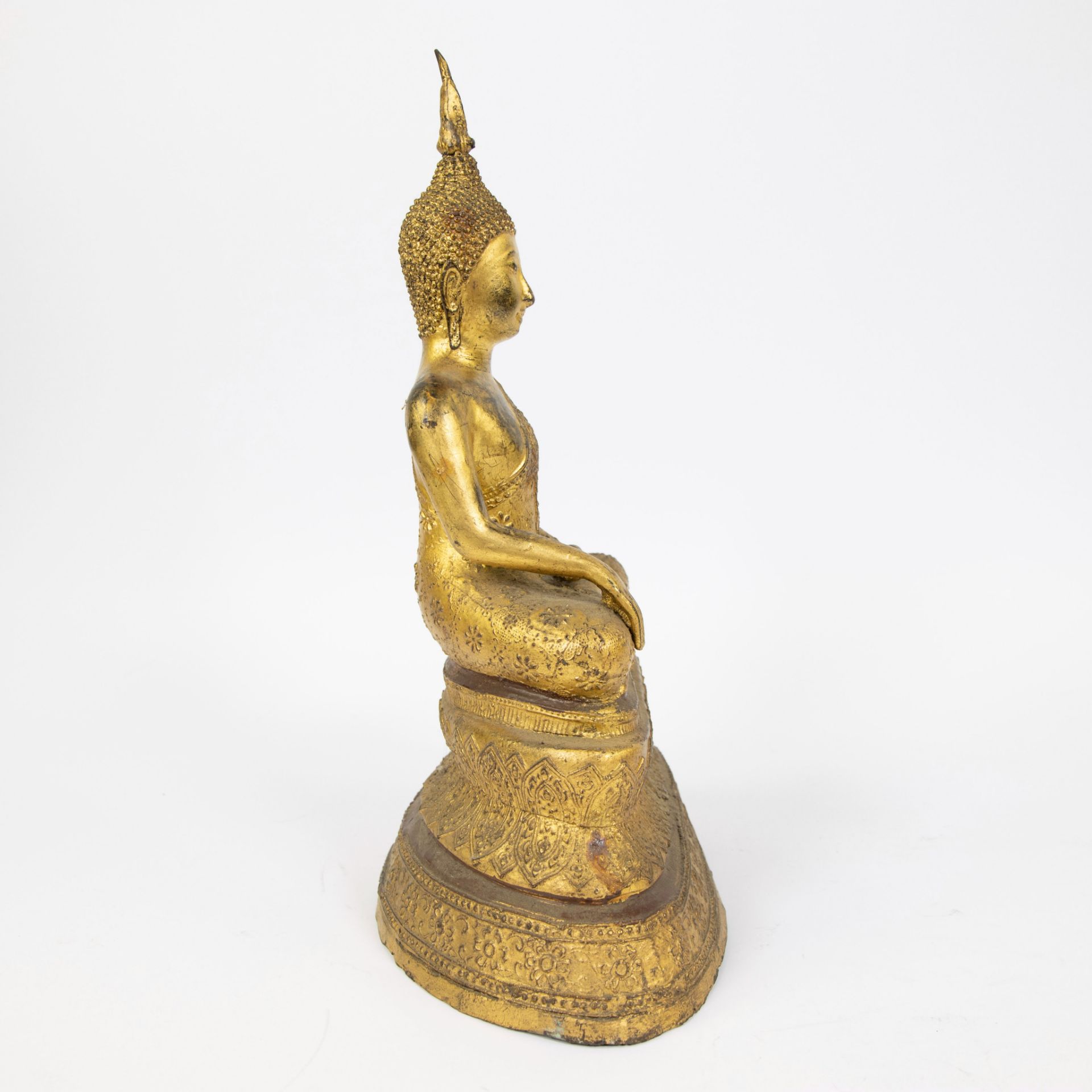 A gilded statue of Buddha seated in lotus position, Thailand - Image 4 of 5