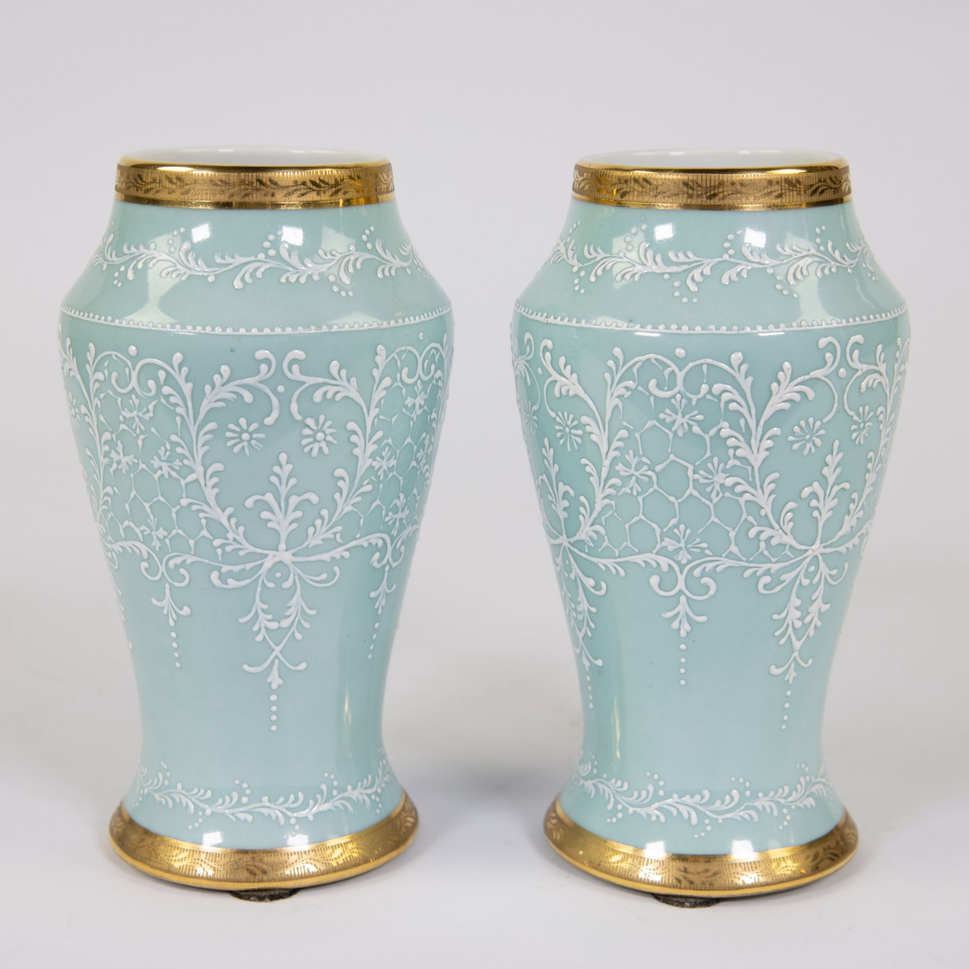 Pair of fine porcelain vases Arlette from Le Tallec, France - Image 4 of 5