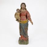 Madonna and Child, wood with polychrome, 18th century
