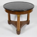 Empire round table with marble top