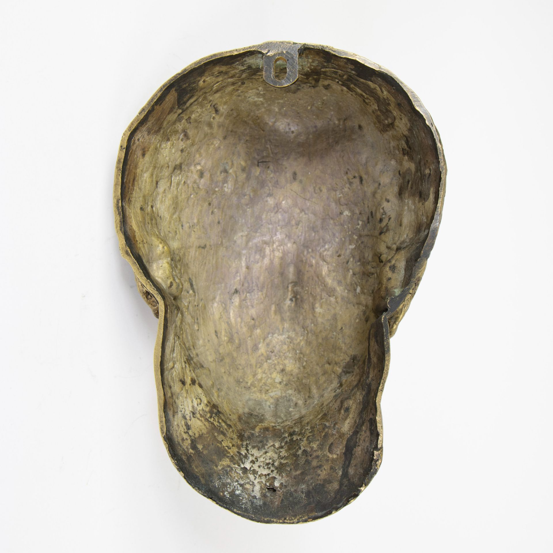 19th century gilt bronze death mask - Image 4 of 4