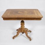 Table on central leg with marquetry