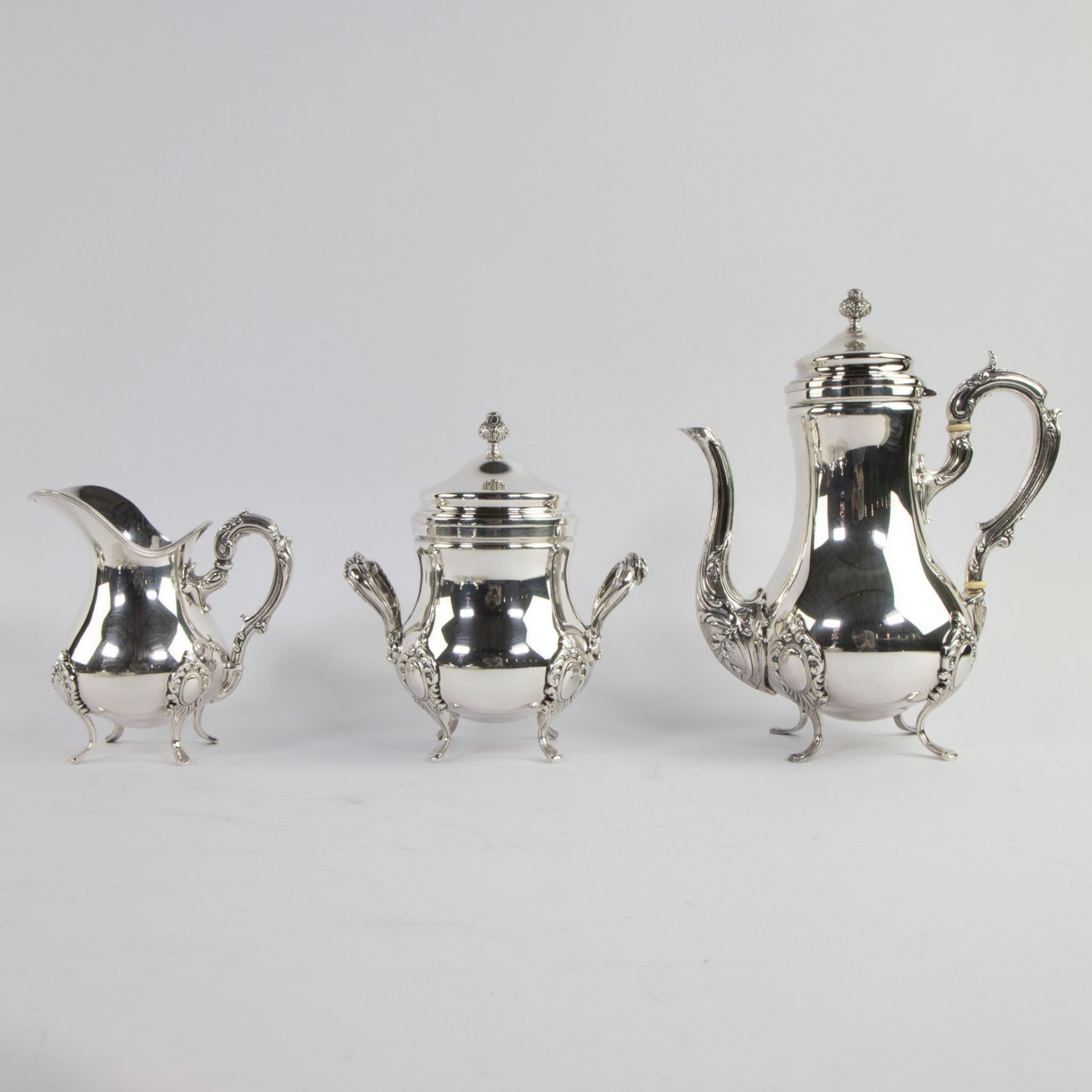 Christofle coffee and tea set, 2 dishes and a silvered sauce bowl - Image 2 of 5