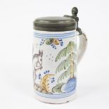 German beer mug hand-painted 18th century