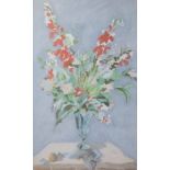 Pastel on paper Gladiolus, illegeable signed.