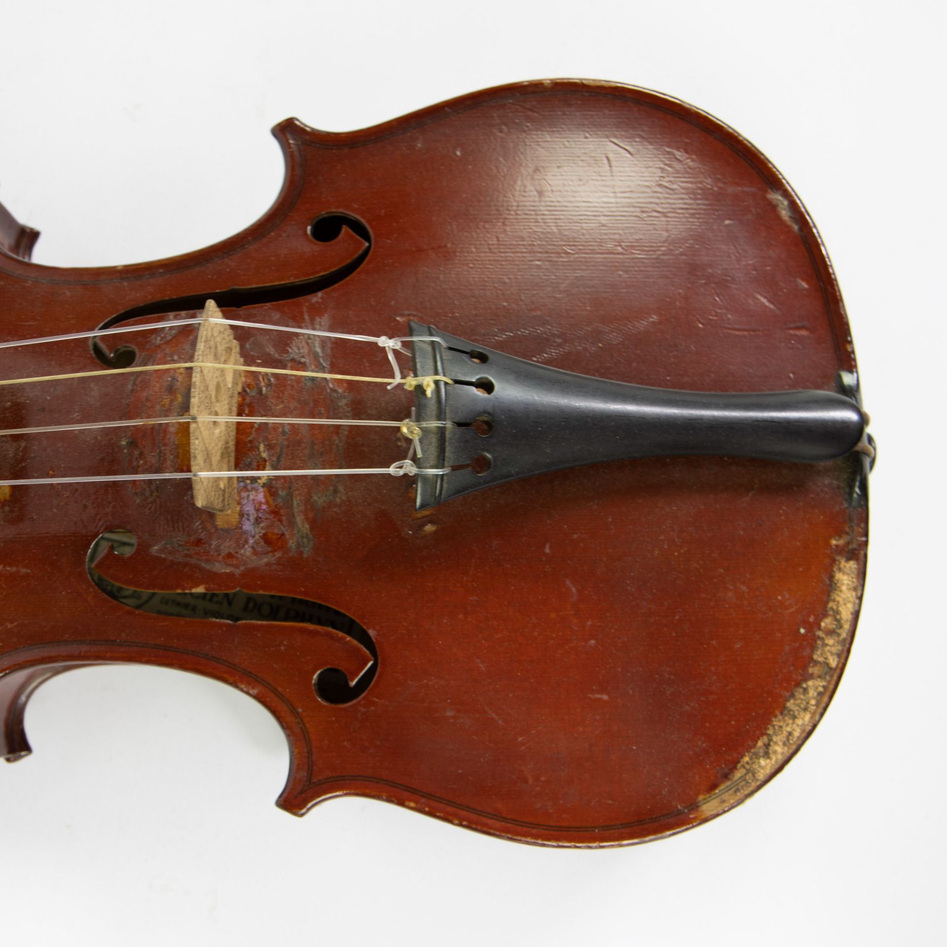 Belgian Violin handmade by Lucien Dolphyn, with violin case and bow - Image 5 of 6