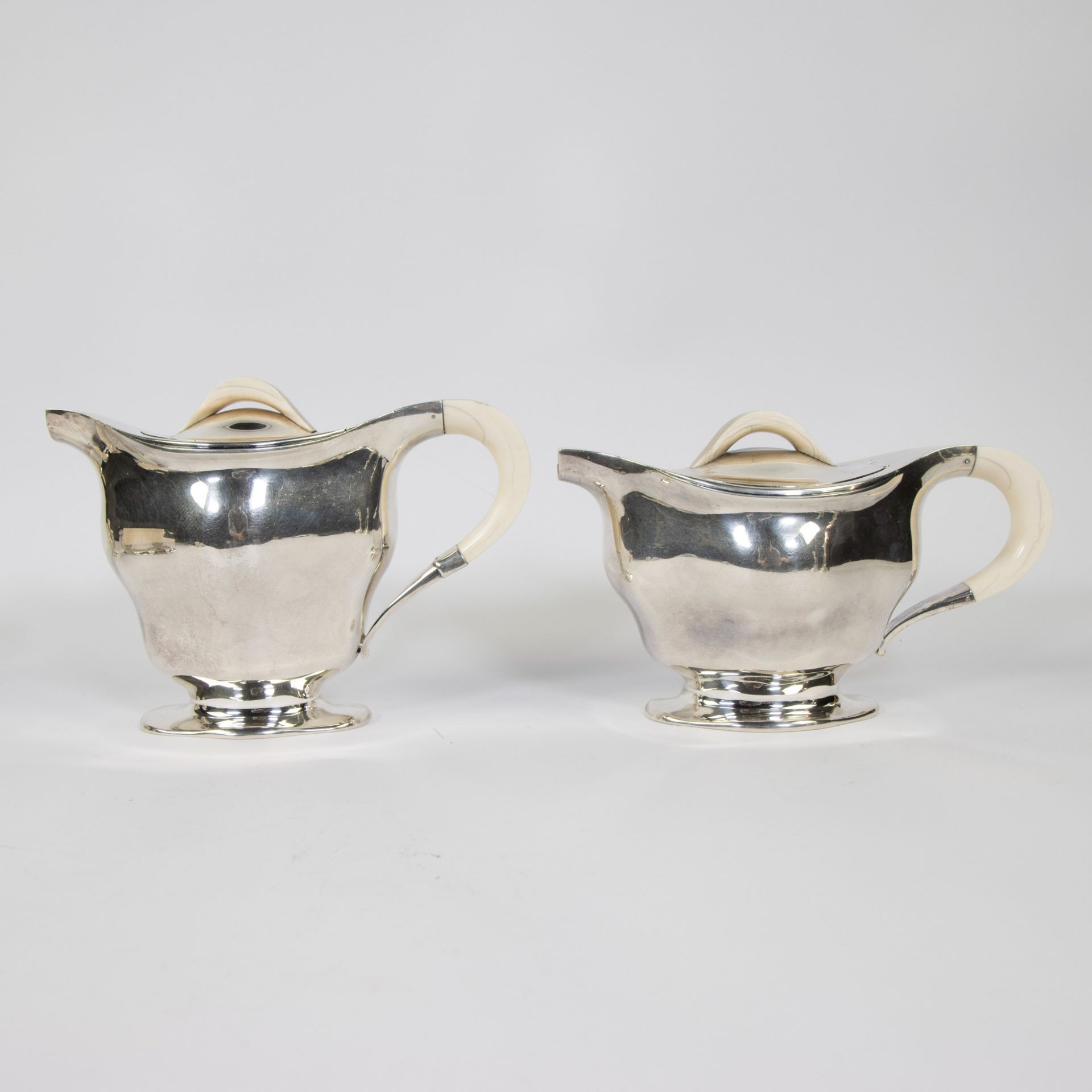 DELHEID silver coffee and tea set 4 pieces, design world exhibition 1939 in Paris model 34828 (manuf - Bild 2 aus 12