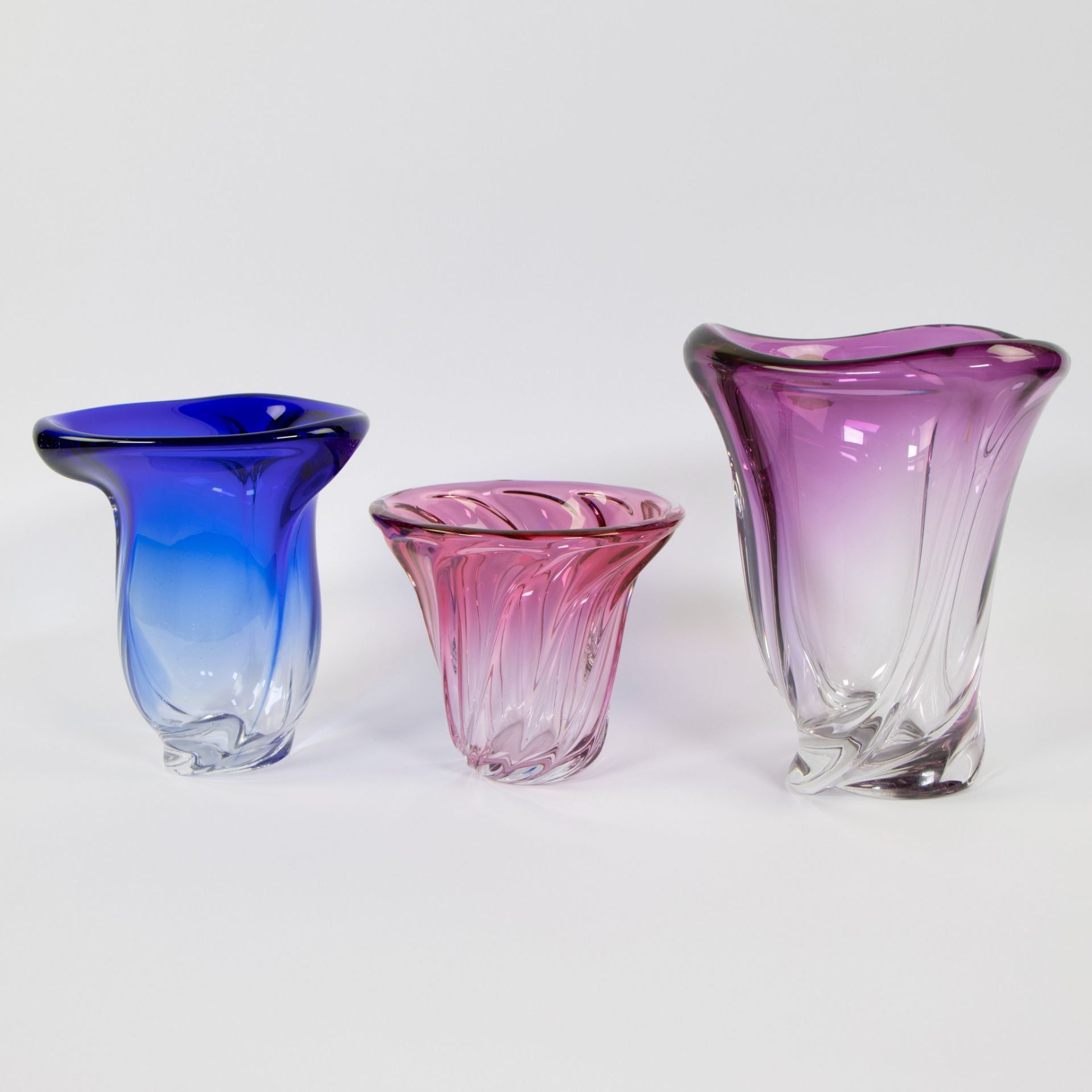 Collection of Vintage Val Saint Lambert crystal vases (3) design Guido Le Bon - Image 4 of 4