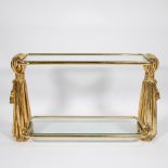 Willy Daro mid-century gold-plated bronze console