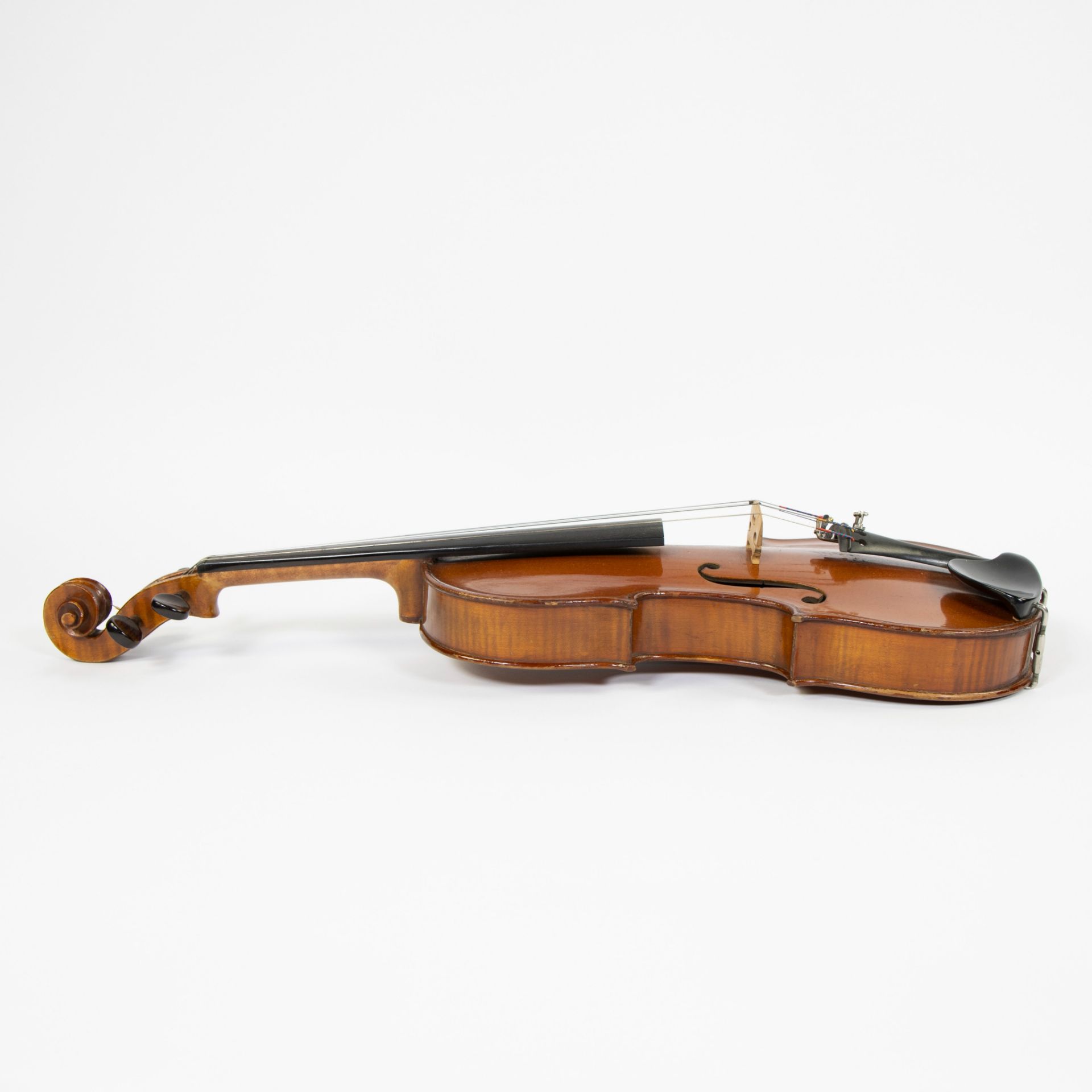 Study violin, label' Andreas Borelli, fecit Parmae, ano 1720, 359mm, playable, soft case - Image 2 of 5