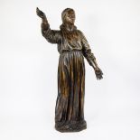 Wooden angel, wings are missing, polychrome has been removed, early 19th century