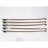 Lot of 5 violin bows