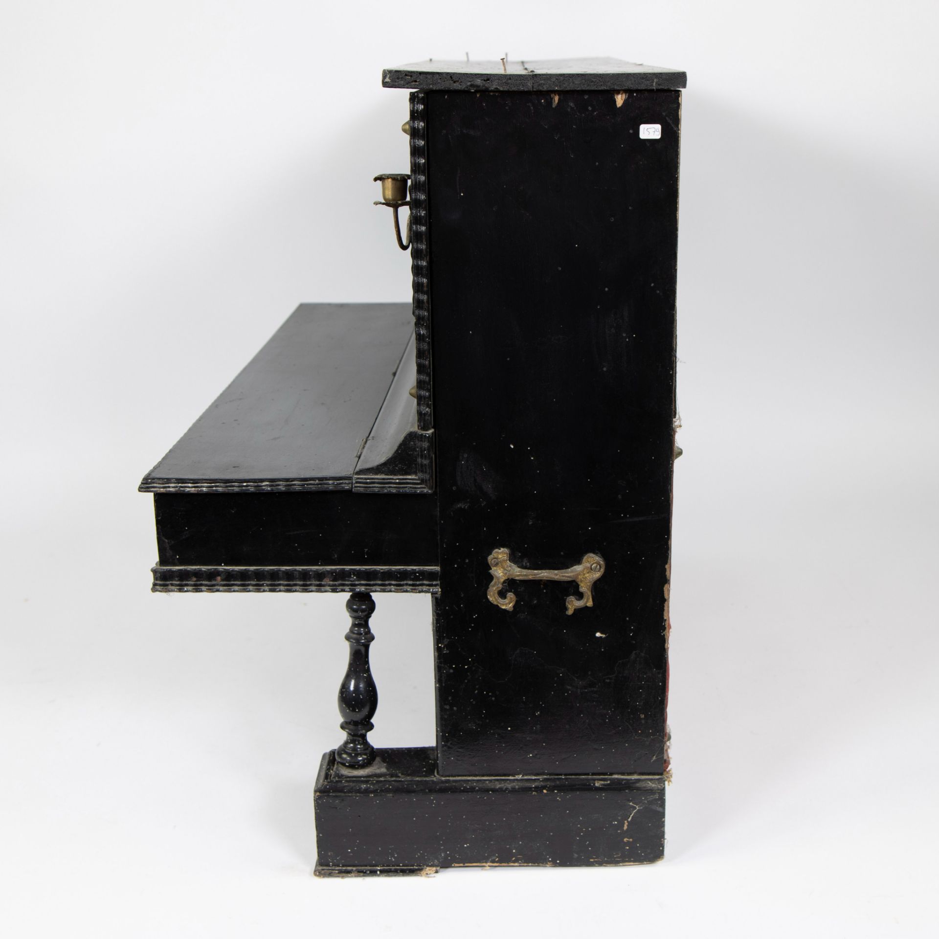 Mini piano with ivory keys and strings on a wooden frame, ca 1880 - Image 3 of 5