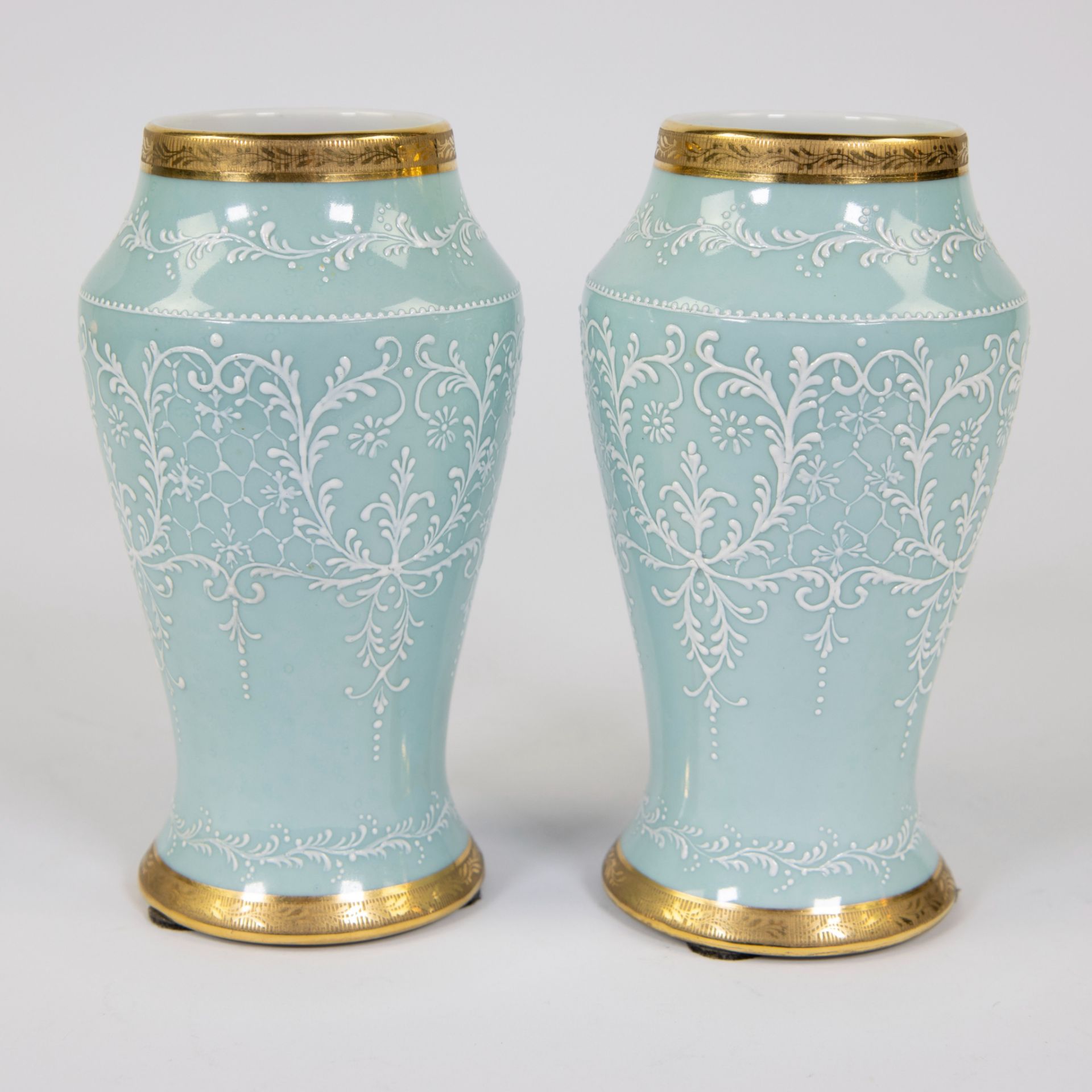 Pair of fine porcelain vases Arlette from Le Tallec, France - Image 2 of 5