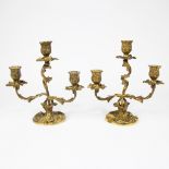 Pair of 19th century gilt candlesticks.