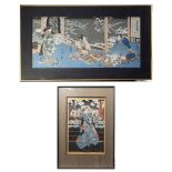 Two Japanese woodblock prints 19th century