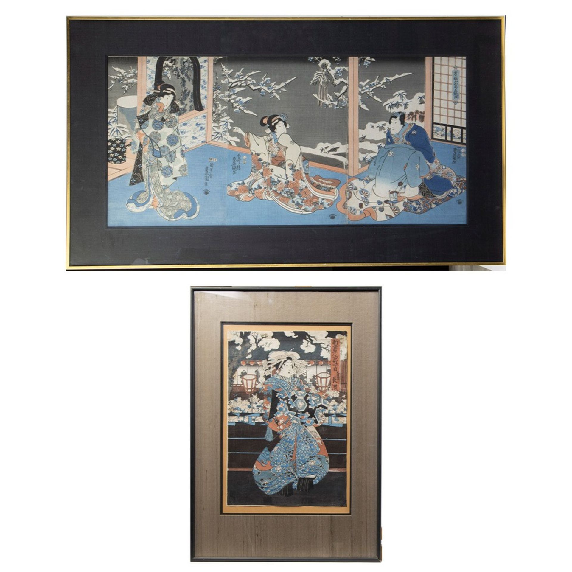Two Japanese woodblock prints 19th century
