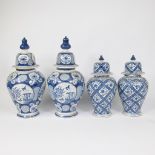 Delft 2 pairs of lid vases 18th century