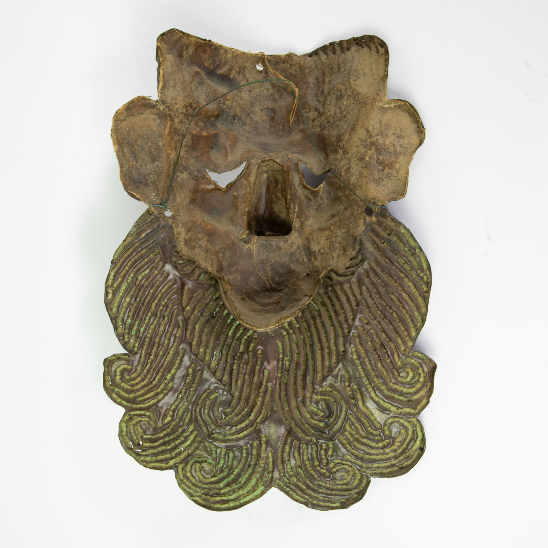 Metal polychrome mask, central Europe - Image 2 of 2