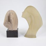 Mid-Century Stargazer terracotta sculpture and and acryl sculpture from Austin Productions, signed