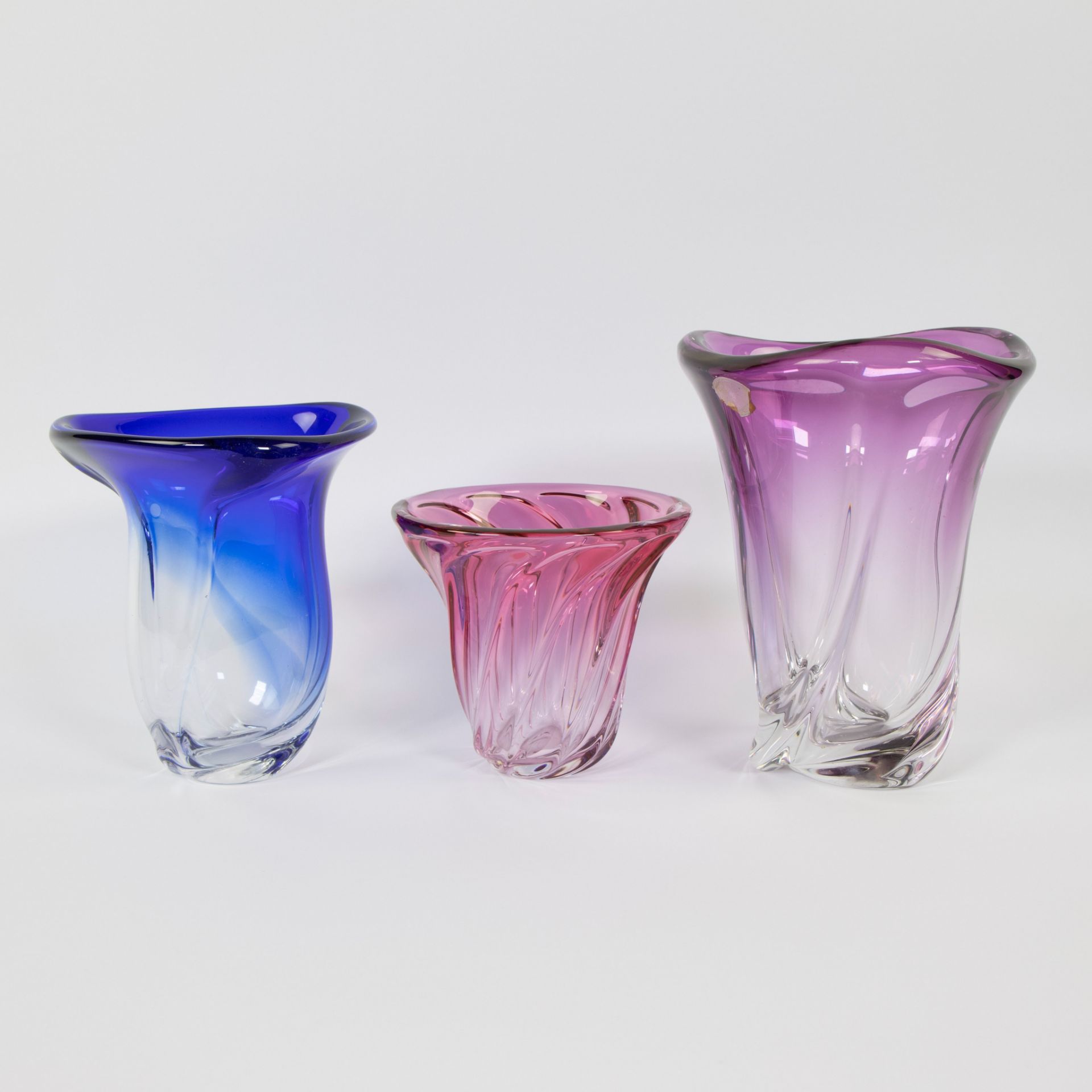 Collection of Vintage Val Saint Lambert crystal vases (3) design Guido Le Bon - Image 3 of 4