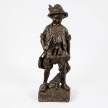 Bronze The young hunter, after Auguste Moreau, drawn