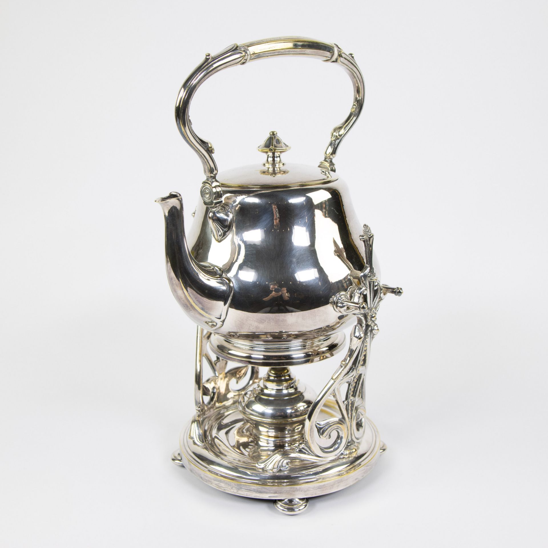 Christofle silver plated teapot on stove
