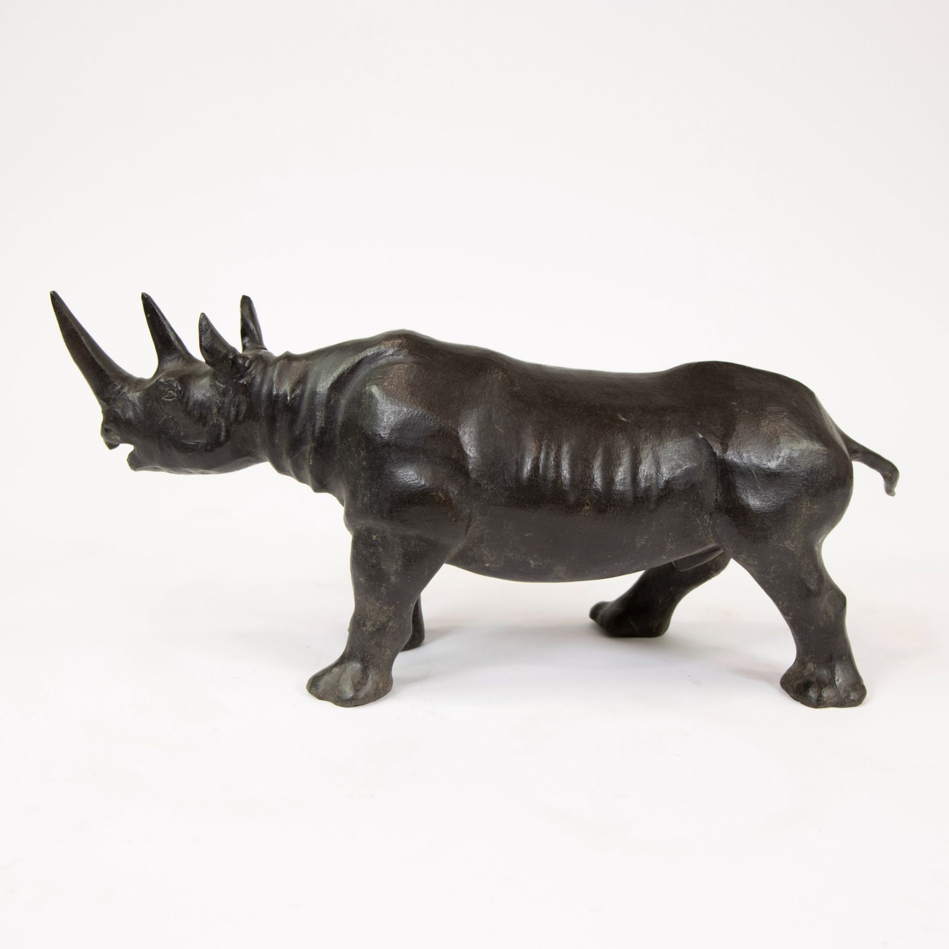 Bronze rhinoceros, not signed. - Image 2 of 5